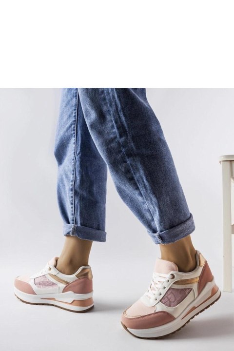 Różowe sneakersy ze wzorystą wstawką Genovesee - Solea Różowe sneakersy ze wzorystą wstawką Genovesee - Solea