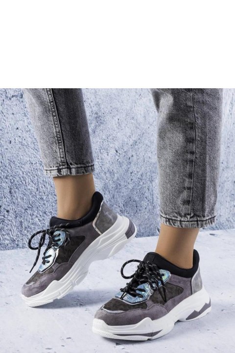 Szare sneakersy zdobione wstawkami Savard - Solea Szare sneakersy zdobione wstawkami Savard - Solea