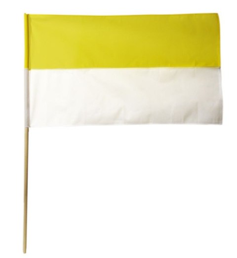 Flaga materiał żółto-biała 25szt. PAPIESKA 8520 Flaga materiał żółto-biała 25szt. PAPIESKA 8520