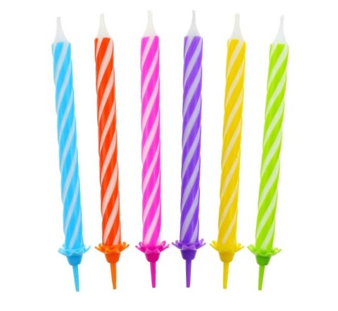 Świeczki urodzinowe spiralne 24szt 6cm PF-SUS24 Świeczki urodzinowe spiralne 24szt 6cm PF-SUS24