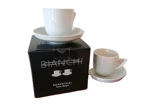 Komplet 2 filiżanek ze spodkami do espresso białe ROSENTHAL Komplet 2 filiżanek ze spodkami do espresso białe ROSENTHAL