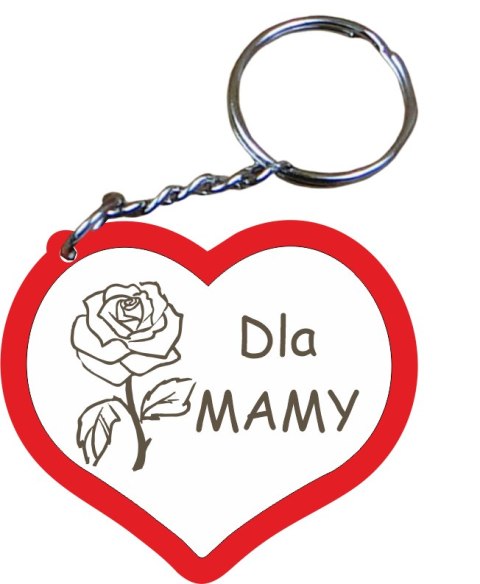 Brelok drewniany 5szt SERCE MAMA 4,5 cm. Brelok drewniany 5szt SERCE MAMA 4,5 cm.