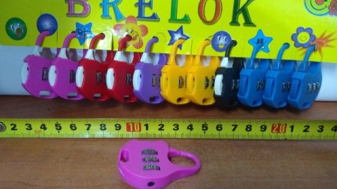 Brelok 12szt KŁÓDKA NA SZYFR Brelok 12szt KŁÓDKA NA SZYFR