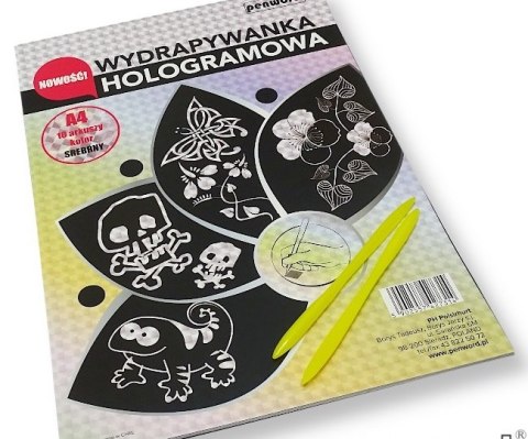 Wydrapywanka hologramowa A4 a'10 SREBRNA + 2 rylce Wydrapywanka hologramowa A4 a'10 SREBRNA + 2 rylce