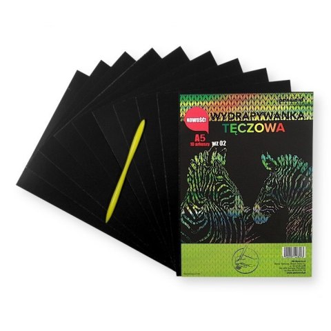 Wydrapywanka tęczowa A5 WZ-02 MULTICOLOR a'10 + rylec Wydrapywanka tęczowa A5 WZ-02 MULTICOLOR a'10 + rylec
