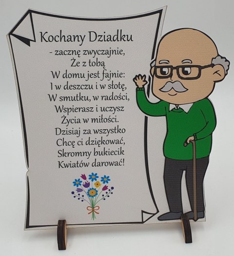 Ramka z życzeniami dla dziadka 16x16cm Ramka z życzeniami dla dziadka 16x16cm