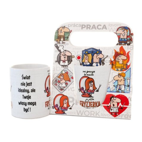 Kubek ceramiczny w opakowaniu "Inni pracują..." - fryzjerka Kubek ceramiczny w opakowaniu "Inni pracują..." - fryzjerka
