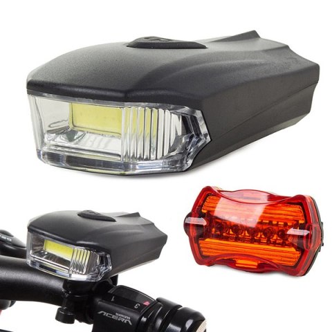 Kpl.lampek rowerowych led cob 5w przód tył lampki 14215 Kpl.lampek rowerowych led cob 5w przód tył lampki 14215