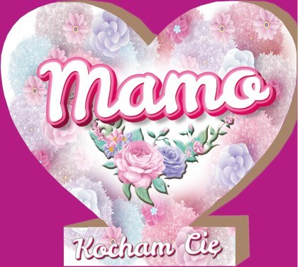 Serce stojące 12x11cm MAMO KOCHAM CIĘ MDF02 Serce stojące 12x11cm MAMO KOCHAM CIĘ MDF02