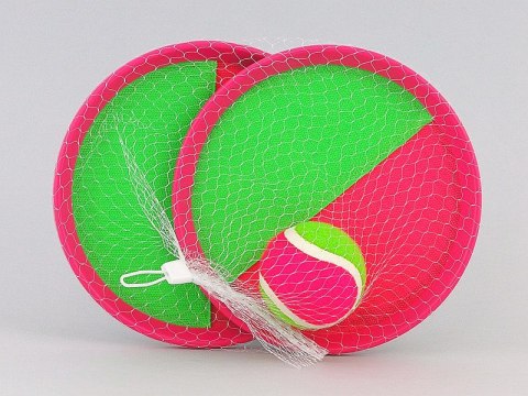 Zestaw do gry 'catch ball' 19cm w siatce Zestaw do gry 'catch ball' 19cm w siatce