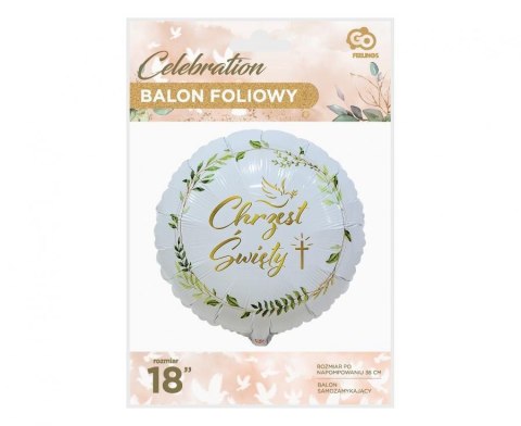 Balon foliowy Chrzest Święty gołąbek i krzyż 18" | FG-OCGK Balon foliowy Chrzest Święty gołąbek i krzyż 18" | FG-OCGK