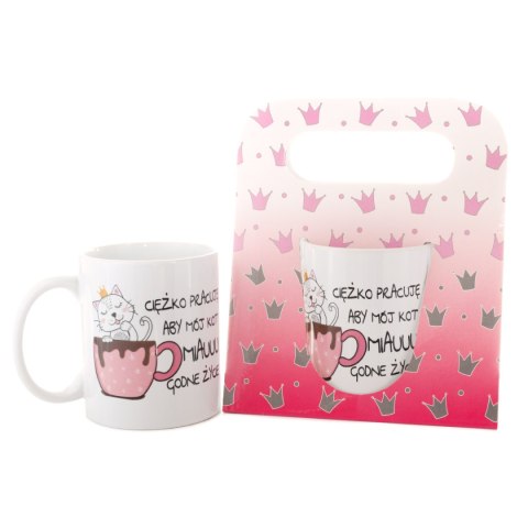 Kubek ceramiczny w opakowaniu "Ciężko pracuję aby mój ..." Kubek ceramiczny w opakowaniu "Ciężko pracuję aby mój ..."