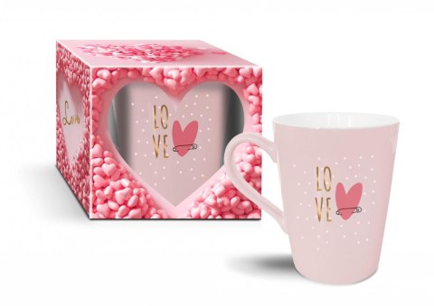 Kubek skos różowy 370ml Love agrafka Kubek skos różowy 370ml Love agrafka