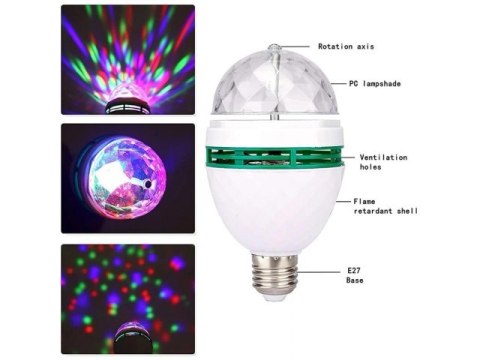 Żarówka LED DISCO Projektor dyskotekowy z wtyczką 1002 Żarówka LED DISCO Projektor dyskotekowy z wtyczką 1002