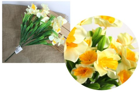 Bukiet ŻONKIL wys. 50 cm 7 łodyg (7 kwiatów 7 cm) ŻÓŁTY z pomarańczowym środkiem WD-206A Bukiet ŻONKIL wys. 50 cm 7 łodyg (7 kwiatów 7 cm) ŻÓŁTY z pomarańczowym środkiem WD-206A