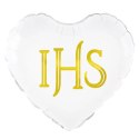 Balon foliowy serce IHS biało-złoty 45cm 127575