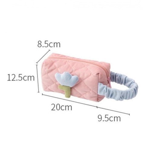 Kosmetyczka z motywem tulipana, pikowana podłużna róż KS101WZ1 Kosmetyczka z motywem tulipana, pikowana podłużna róż KS101WZ1