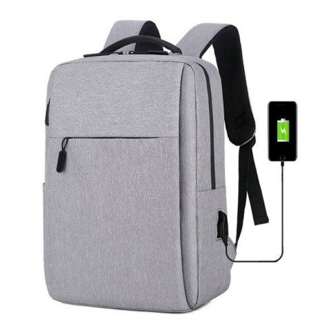 Plecak na laptopa sportowy USB szary PL154SZ Plecak na laptopa sportowy USB szary PL154SZ