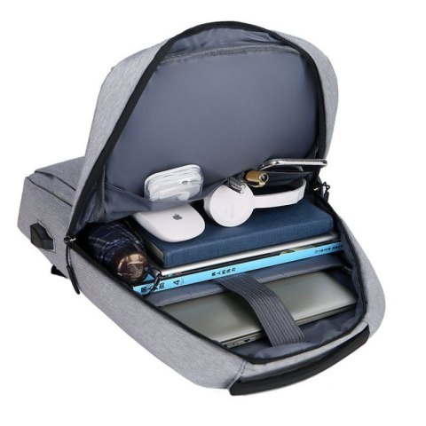 Plecak na laptopa sportowy USB szary PL154SZ Plecak na laptopa sportowy USB szary PL154SZ
