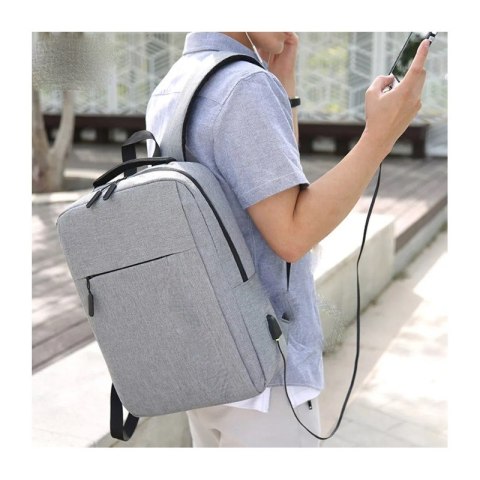 Plecak na laptopa sportowy USB szary PL154SZ Plecak na laptopa sportowy USB szary PL154SZ