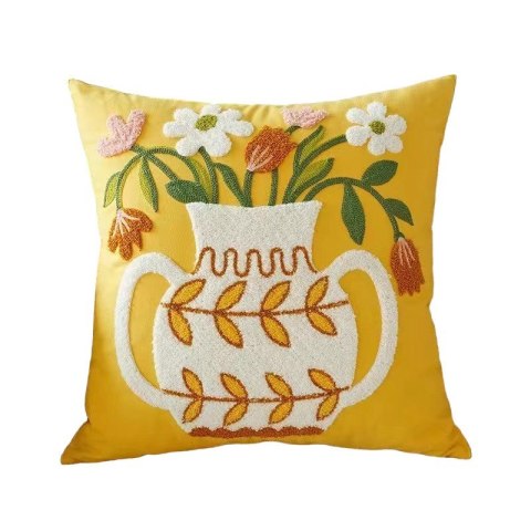 Poszewka na poduszkę 45 x 45 cm dzbanuszek z kwiatami BUKIET POD146 Poszewka na poduszkę 45 x 45 cm dzbanuszek z kwiatami BUKIET POD146