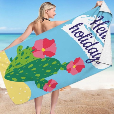 Ręcznik plażowy prostokątny HELLO HOLIDAYS 150x70 REC54WZ2 Ręcznik plażowy prostokątny HELLO HOLIDAYS 150x70 REC54WZ2