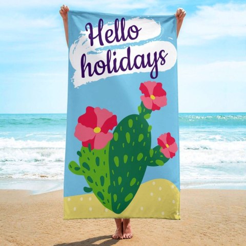 Ręcznik plażowy prostokątny HELLO HOLIDAYS 150x70 REC54WZ2 Ręcznik plażowy prostokątny HELLO HOLIDAYS 150x70 REC54WZ2