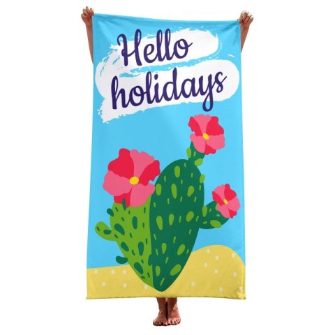 Ręcznik plażowy prostokątny HELLO HOLIDAYS 150x70 REC54WZ2 Ręcznik plażowy prostokątny HELLO HOLIDAYS 150x70 REC54WZ2