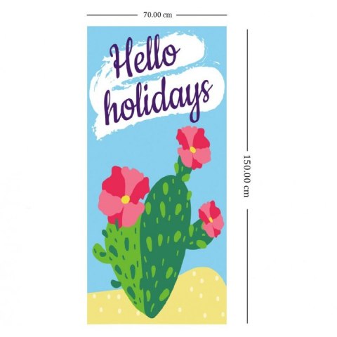 Ręcznik plażowy prostokątny HELLO HOLIDAYS 150x70 REC54WZ2 Ręcznik plażowy prostokątny HELLO HOLIDAYS 150x70 REC54WZ2