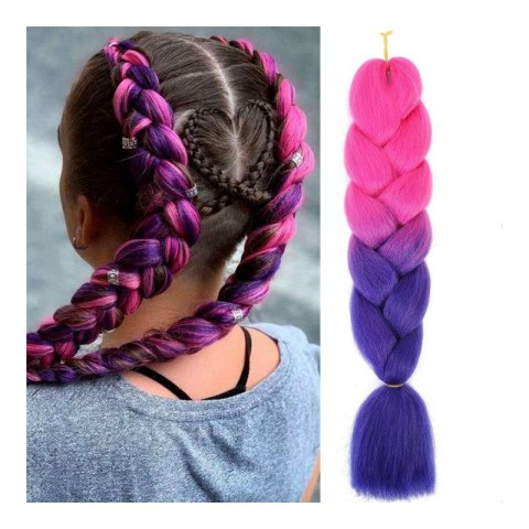 Syntetyczne włosy kolorowe 120 cm gęste ombre WLS50 Syntetyczne włosy kolorowe 120 cm gęste ombre WLS50