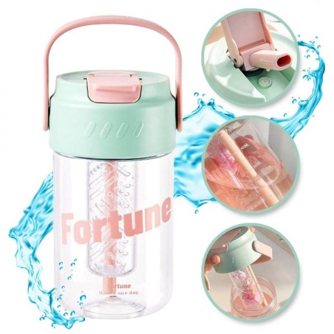 Butelka na wodę z koszyczkiem i słomką 600 ML Fortune BD22 Butelka na wodę z koszyczkiem i słomką 600 ML Fortune BD22