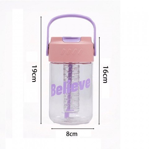 Butelka na wodę z koszyczkiem i słomką 600 ML Fortune BD22 Butelka na wodę z koszyczkiem i słomką 600 ML Fortune BD22