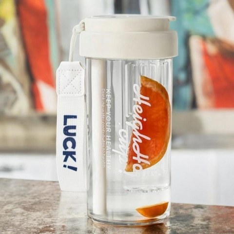 Butelka na wodę z koszyczkiem i słomką 600 ML Simple BD32B Butelka na wodę z koszyczkiem i słomką 600 ML Simple BD32B