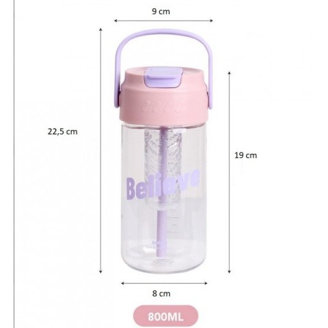 Butelka na wodę z koszyczkiem i słomką 800 ML Fortune BD35 Butelka na wodę z koszyczkiem i słomką 800 ML Fortune BD35