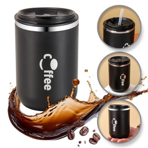 DUŻY POJEMNY KUBEK TERMICZNY ze słomką 500 ml TERMOS zamykany COFFE CUP07WZ3 DUŻY POJEMNY KUBEK TERMICZNY ze słomką 500 ml TERMOS zamykany COFFE CUP07WZ3