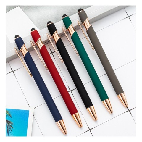 Długopis metalowy touch, tusz czarny, pen soft touch czerwień DL06 Długopis metalowy touch, tusz czarny, pen soft touch czerwień DL06
