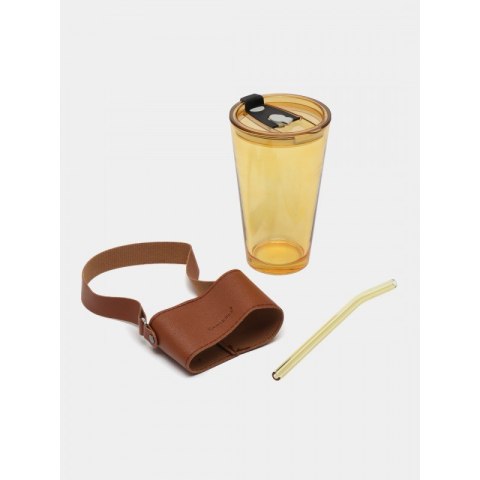 Kubek z kolorowego szkła na Kawę Herbatę ze słomką i zamknięciem 450 ML CUP09BR Kubek z kolorowego szkła na Kawę Herbatę ze słomką i zamknięciem 450 ML CUP09BR