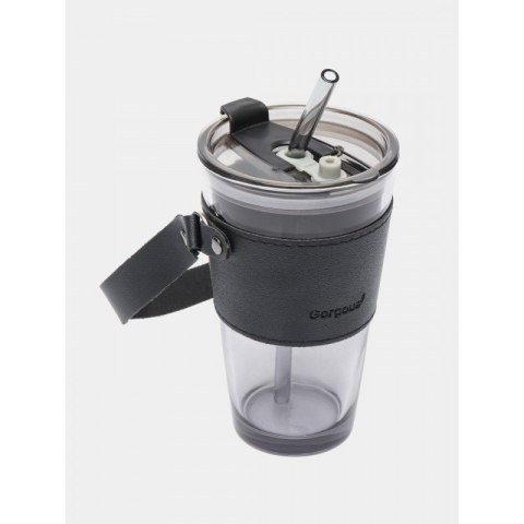 Kubek z kolorowego szkła na Kawę Herbatę ze słomką i zamknięciem 450 ML CUP09GRAF Kubek z kolorowego szkła na Kawę Herbatę ze słomką i zamknięciem 450 ML CUP09GRAF