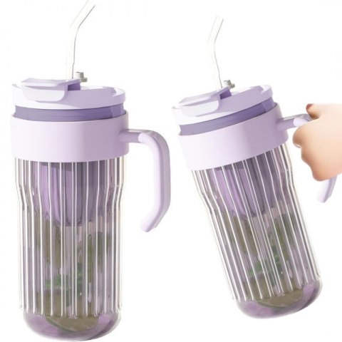Kubek z ryflowanego szkła na Kawę Herbatę ze słomką, sitkiem i zamknięciem 550 ML CUP12FIO Kubek z ryflowanego szkła na Kawę Herbatę ze słomką, sitkiem i zamknięciem 550 ML CUP12FIO