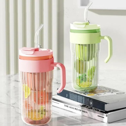 Kubek z ryflowanego szkła na Kawę Herbatę ze słomką, sitkiem i zamknięciem 550 ML CUP12FIO Kubek z ryflowanego szkła na Kawę Herbatę ze słomką, sitkiem i zamknięciem 550 ML CUP12FIO