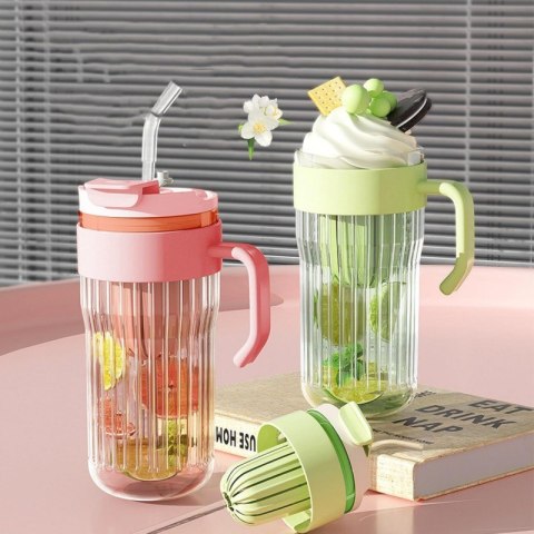 Kubek z ryflowanego szkła na Kawę Herbatę ze słomką, sitkiem i zamknięciem 550 ML CUP12FIO Kubek z ryflowanego szkła na Kawę Herbatę ze słomką, sitkiem i zamknięciem 550 ML CUP12FIO