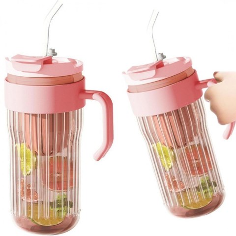 Kubek z ryflowanego szkła na Kawę Herbatę ze słomką, sitkiem i zamknięciem 550 ML CUP12R Kubek z ryflowanego szkła na Kawę Herbatę ze słomką, sitkiem i zamknięciem 550 ML CUP12R