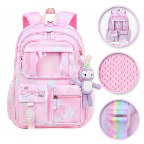 Plecak RAINBOW sweet szkolny uniwersalny kieszonki z maskotką PL159R Plecak RAINBOW sweet szkolny uniwersalny kieszonki z maskotką PL159R