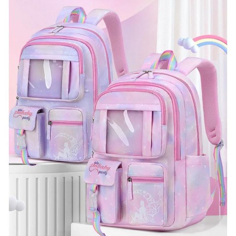 Plecak RAINBOW sweet szkolny uniwersalny kieszonki z maskotką PL159R Plecak RAINBOW sweet szkolny uniwersalny kieszonki z maskotką PL159R