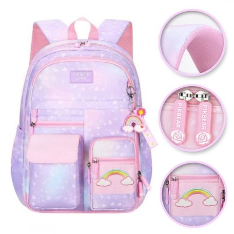 Plecak RAINBOW sweet szkolny uniwersalny z brelokiem, kieszonki PL161 Plecak RAINBOW sweet szkolny uniwersalny z brelokiem, kieszonki PL161