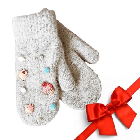 RĘKAWICZKI CUTE REK113 SZAROŚĆ RĘKAWICZKI CUTE REK113 SZAROŚĆ
