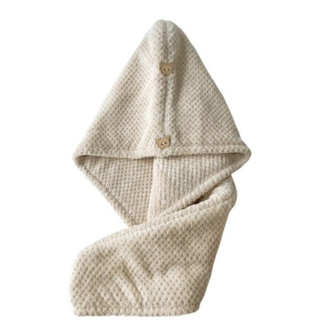 Ręcznik kapturek do włosów beżowy 65 x 25 cm REC52WZ2 Ręcznik kapturek do włosów beżowy 65 x 25 cm REC52WZ2