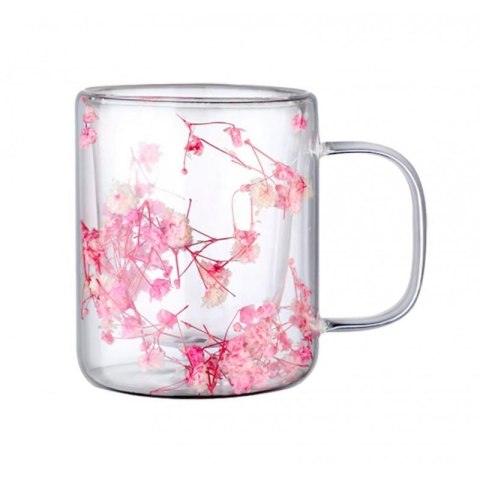 Szklanka termiczna z kwiatami w środku, róż - 200 ml 1szt SZK133 Szklanka termiczna z kwiatami w środku, róż - 200 ml 1szt SZK133