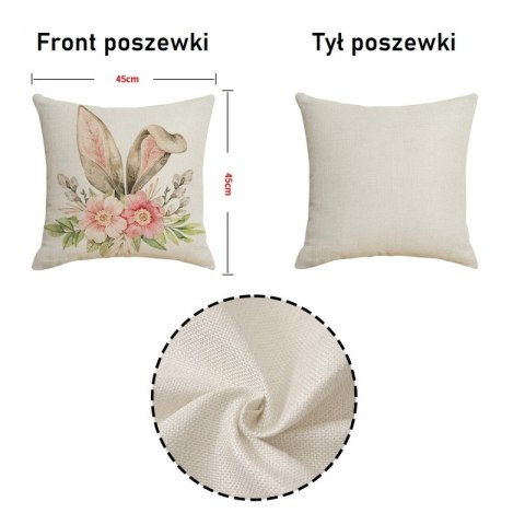Lniana poszewka na poduszkę 45 x 45 cm HAPPY BUNNY POD215 Lniana poszewka na poduszkę 45 x 45 cm HAPPY BUNNY POD215