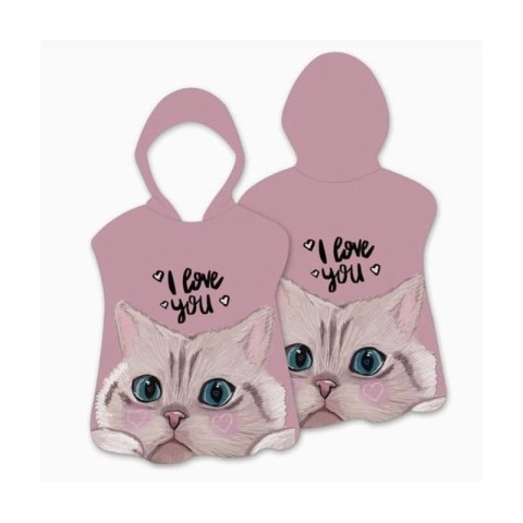 RĘCZNIK PLAŻOWY Peleryna dziecięca I LOVE YOU kotek 60 x 60cm PEL02WZ2 RĘCZNIK PLAŻOWY Peleryna dziecięca I LOVE YOU kotek 60 x 60cm PEL02WZ2